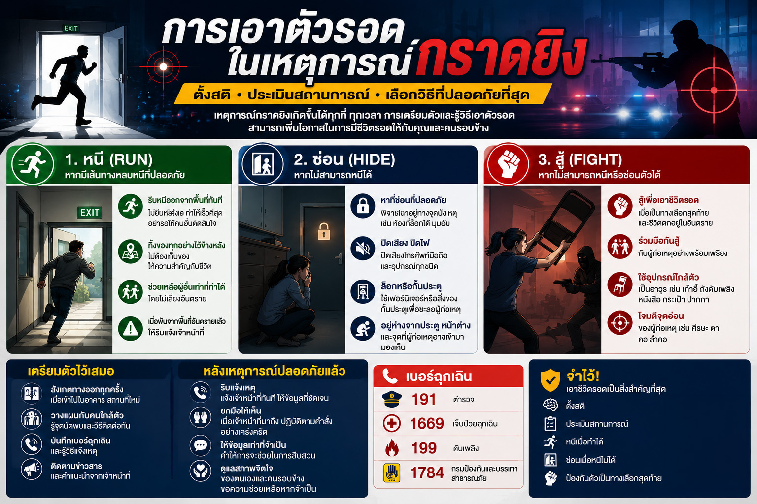 การเอาตัวรอดในเหตุการณ์กราดยิง